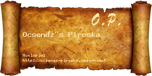 Ocsenás Piroska névjegykártya