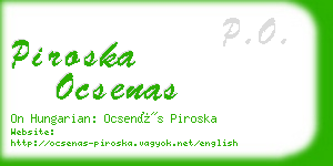 piroska ocsenas business card
